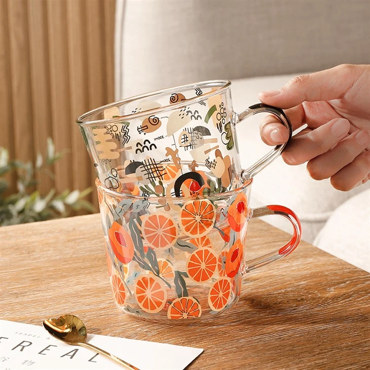The 500ML Large-capacity Glass Handle Cup